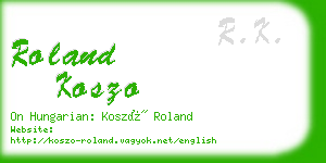 roland koszo business card